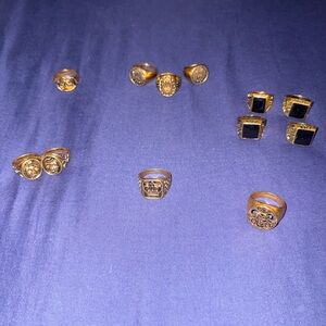 12 set of gold styled y2k rings gold